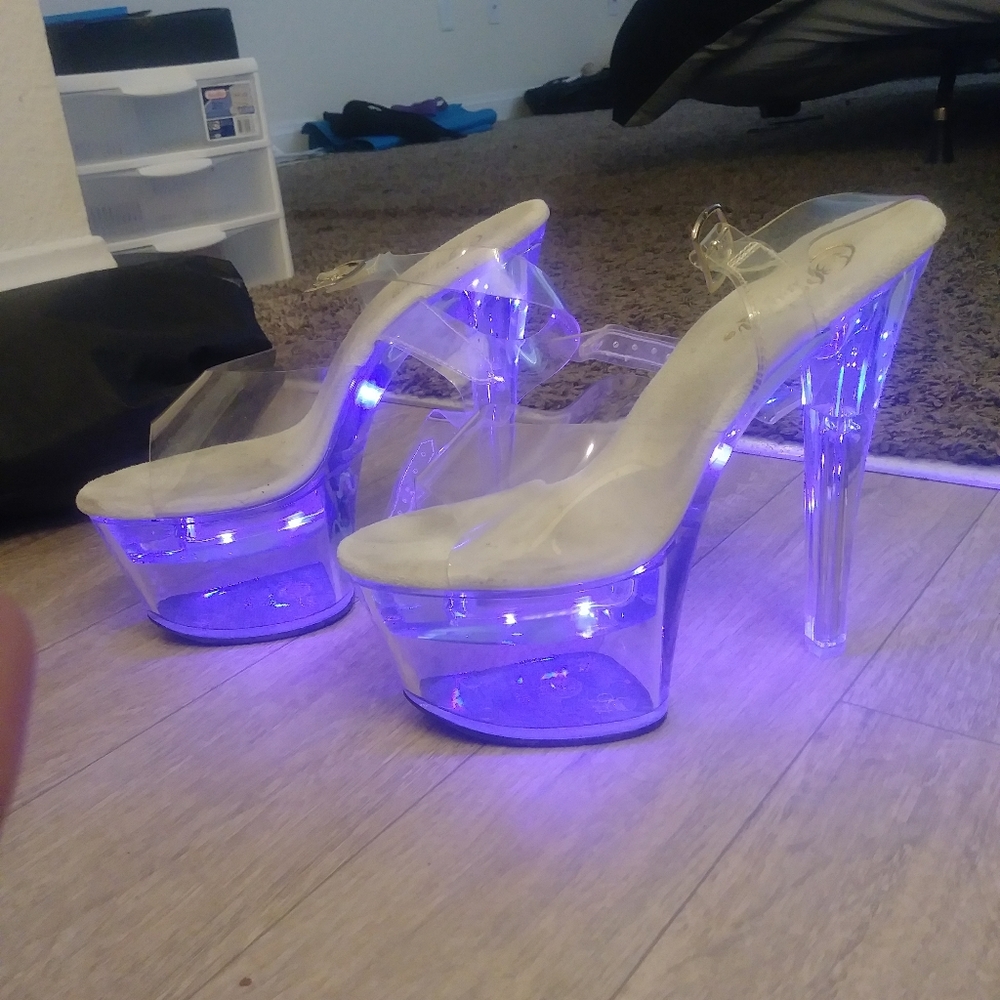 Pleaser boots and LED heels size 9